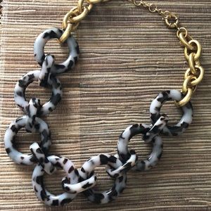 j. crew gray tortoise link necklace